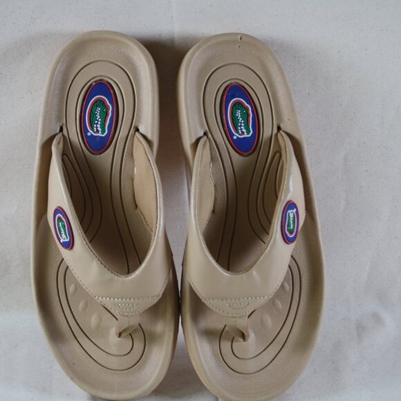 Zoris Colligate Series Golf Sandles Tan w Florida Gator Logo Men's size 6 NWOT - Picture 2 of 5